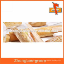plastic lined paper bags with clear window for baguette,french bread,fried food